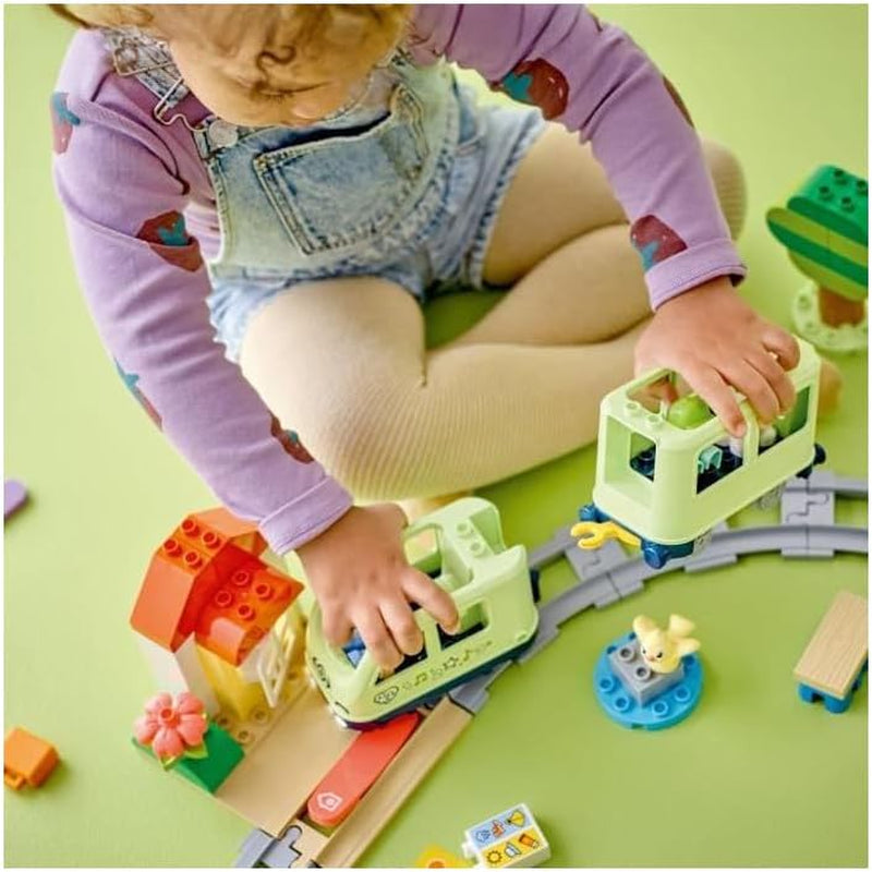 LEGO DUPLO Town Interactive Adventure Train, lekset med ljus och ljud för rollspel, låter 2-åringar bygga spår, förskolepedagogisk leksak 10427 Byggset Besuche den LEGO-Store