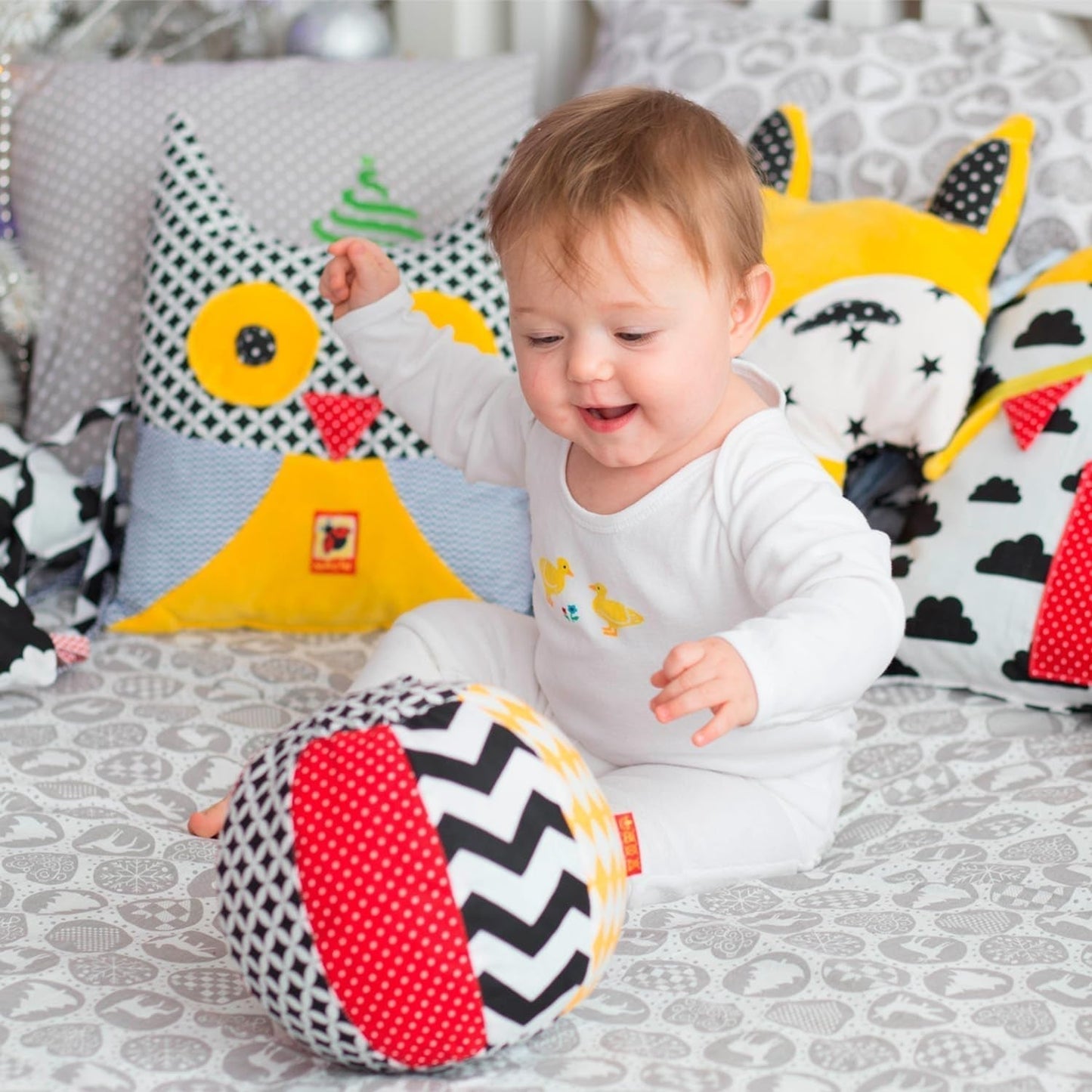 magdum 2 set babykubspel + tygboll - motorisk leksak från 1 år - leksak för barn 6 månader - Montessori-leksak - pedagogisk leksak 1 år - present till barn - boll för barn - kub för barn - presenter för barn Leksaker Bebe Naty Shop
