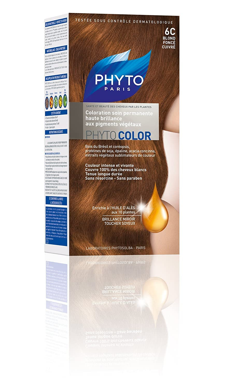 Permanent hårfärg, 5.3 Ljus Gyllene Brun Hårfärgning Naty Shop N°6C : Biondo Foncé Cuivré