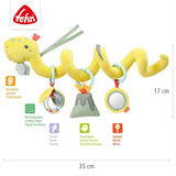 Fehn Activity Spiral Dino - push and pull barnvagnsleksak - babydinosaurieleksak för säng, lekplats, barnvagn och bilbarnstol - motoraktivitetsleksak för spädbarn och småbarn från 0+ månader Babyleksaker Naty Shop