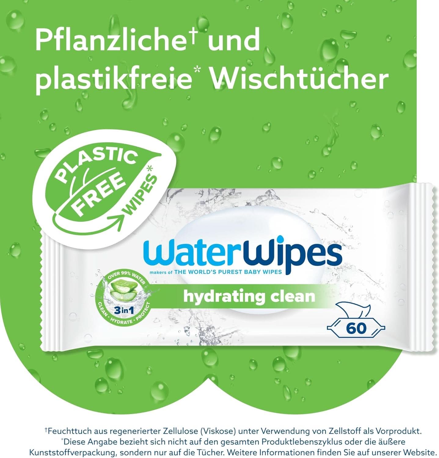 Vattenservetter Fuktande och rengörande babyservetter med 99 % vatten och aloe vera-extrakt Våtservetter för ansikte och kropp Naty Shop