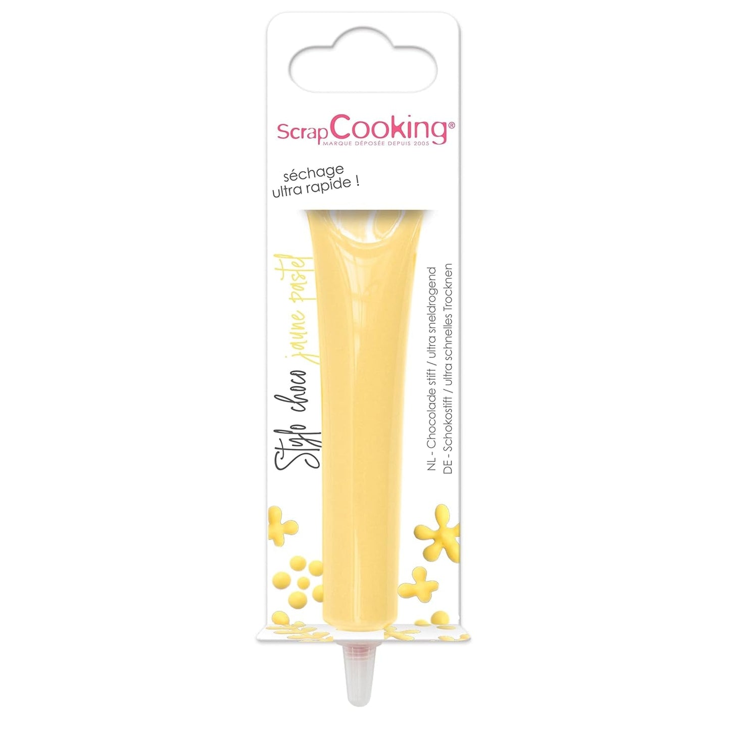 Scrapcooking - Pastellgul sockerpenna - Gul skrivsocker 25g - Dekorativ matsockerpenna - Skriva och rita - Märkning av fondant, glasyr, kakor - 6804
