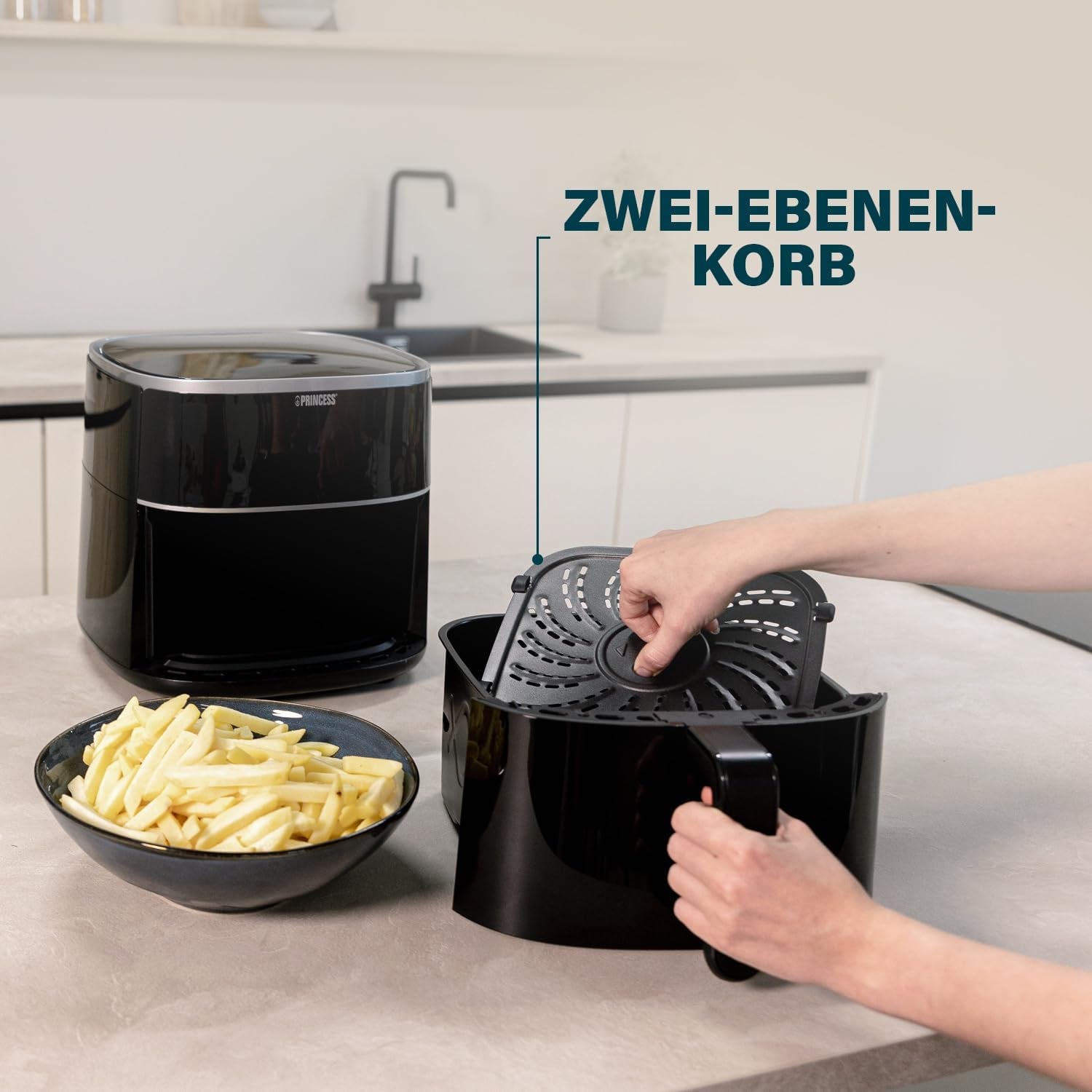 Princess Digital Hot Air Fryer - Variabel skålkapacitet - max 8 liter - 6 förinställda program Vitvaror Naty Shop