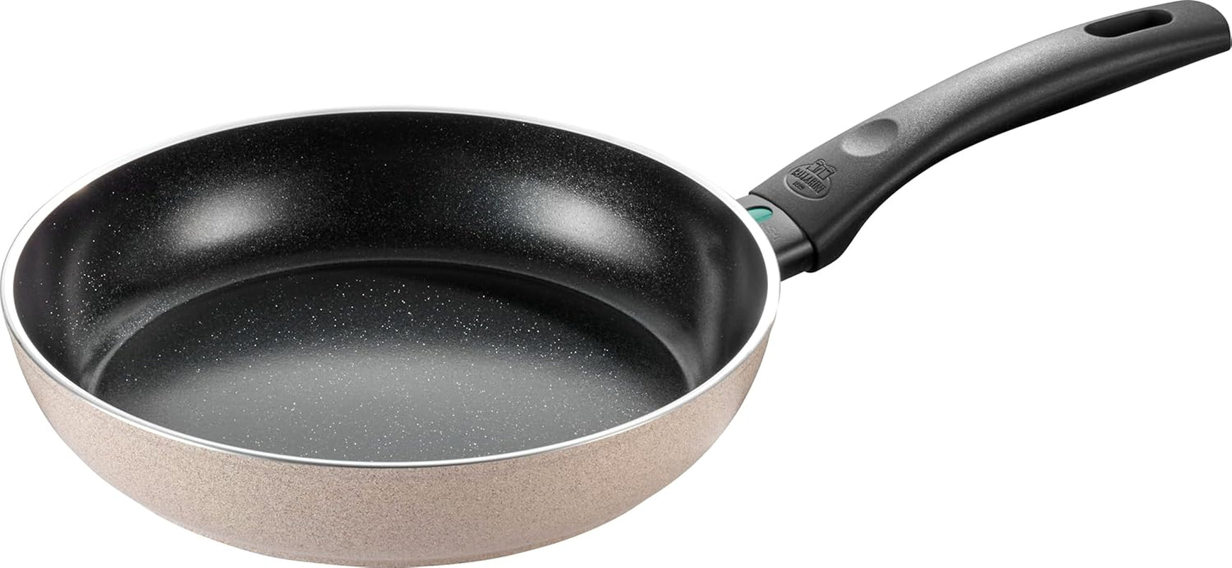Ledro stekpanna, 24 cm, aluminium, lämplig för induktion, non-stick keramisk beläggning, Thermopoint, Made in Italy, beige grytor och stekpannor Naty Shop 24 Cm