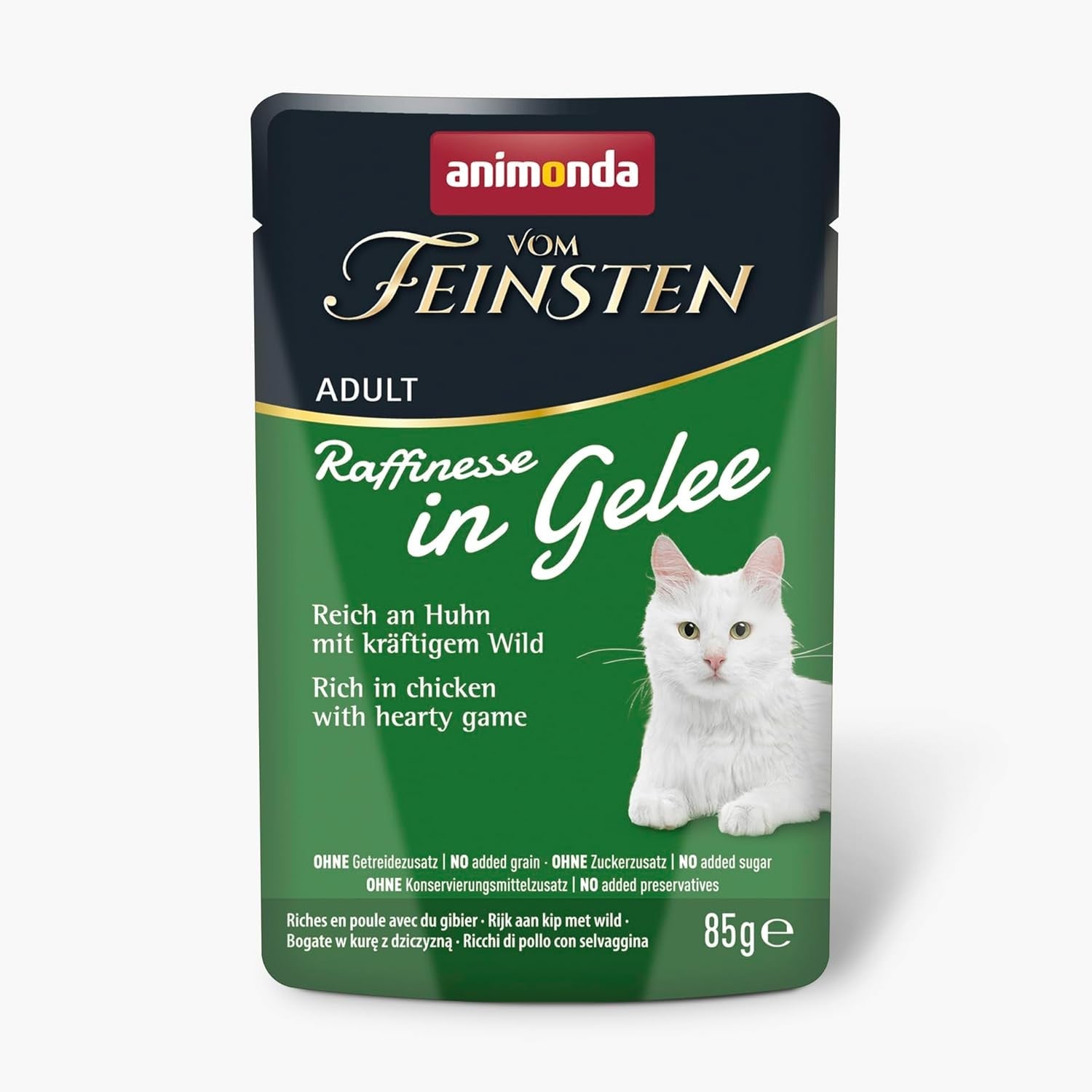 animonda Vom Feinsten Adult Raffinesse Katzenfutter in Gelee, Mixpack vom Land (12 x 85 g), Nassfutter mit Taurin och Vitamin D3, ohne Zusatz von Zucker, Soja och Getreide
