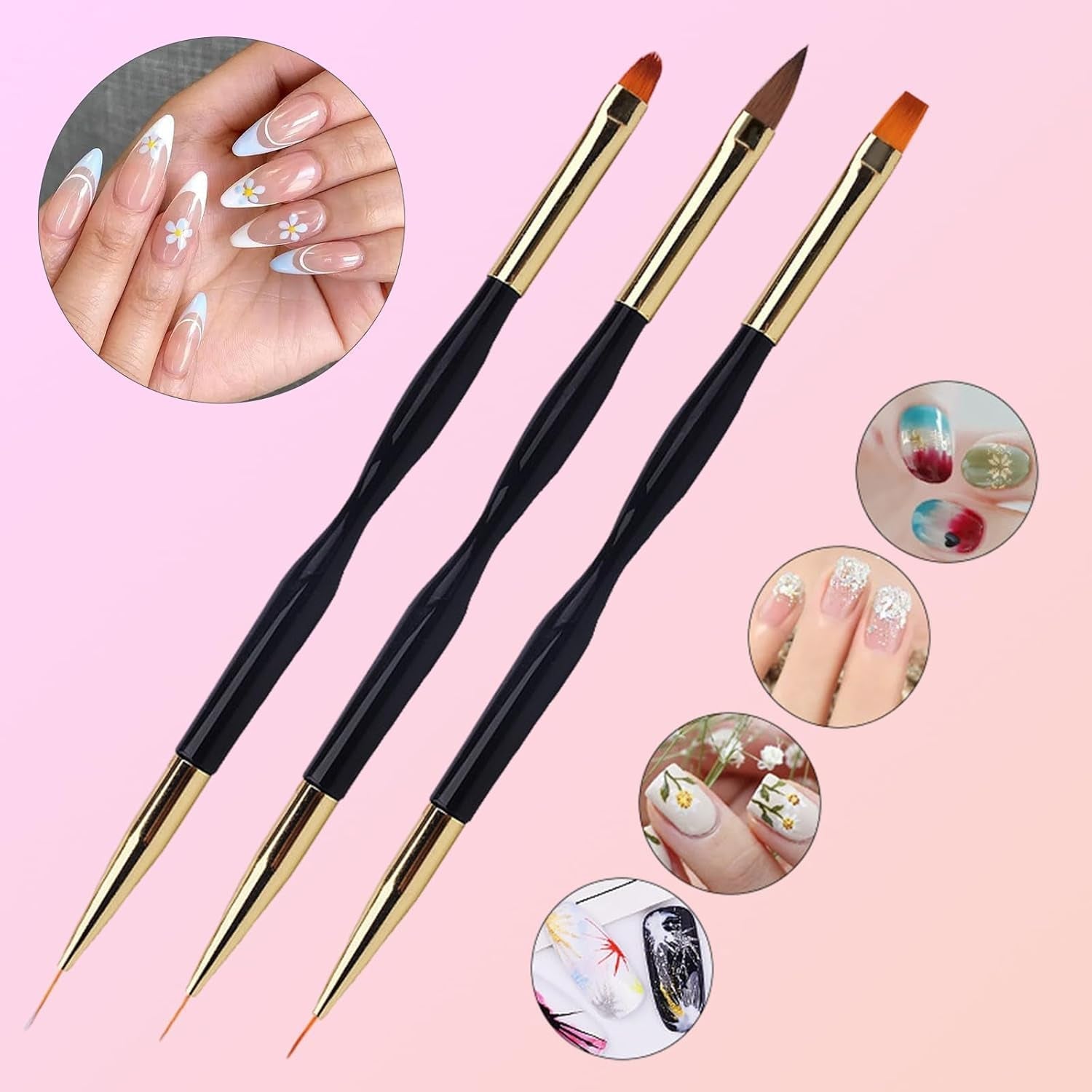 31 Stück Professionelle Nagel Pinsel Set, Dual-Ended Nagelpinsel, Pinsel Für Gelnägel, Acrylic Nagel Art Penna, Nail Art Dotting Tools, Nail Brush Für DIY Nagelkunst Salon Design