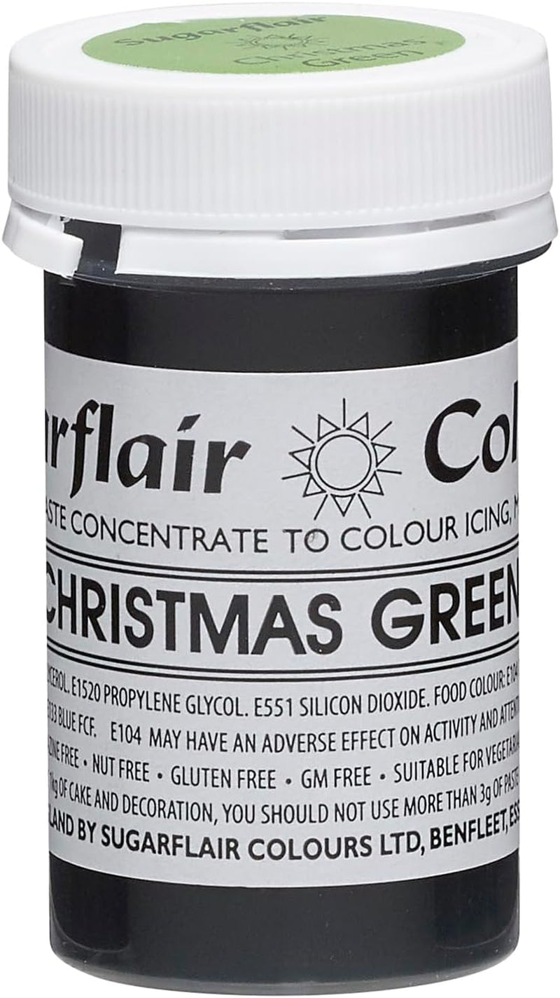 Sugarflair Pasta Matfärgning, Julgrön, Pasta Matfärgning, Fondant & Marsipan, Spectral Concentrated Colors - 25g