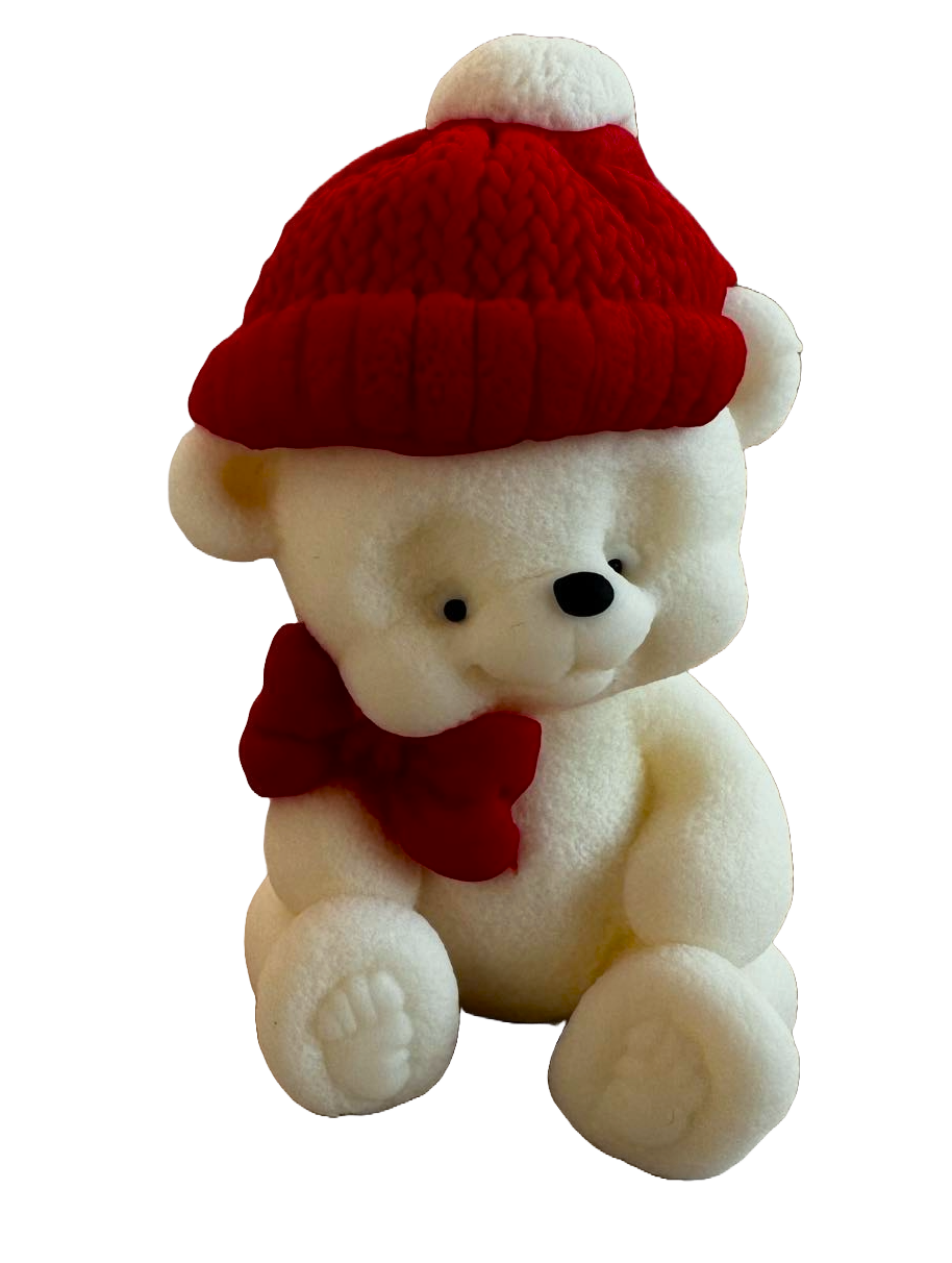 Ätlig dekoration från sugarpaste, Nalle med fluga och röd hatt Dekorationer från Sugar Paste Naty Shop