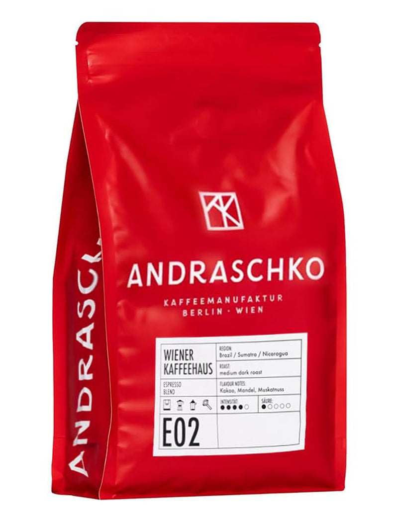 Espresso Bohnen - Wiener Kaffeehausmischung Espressoblandning - mild Röstung mit 100% Arabica aus 7 Herkunftsländern - frisch i Berlin geröstet - 1kg