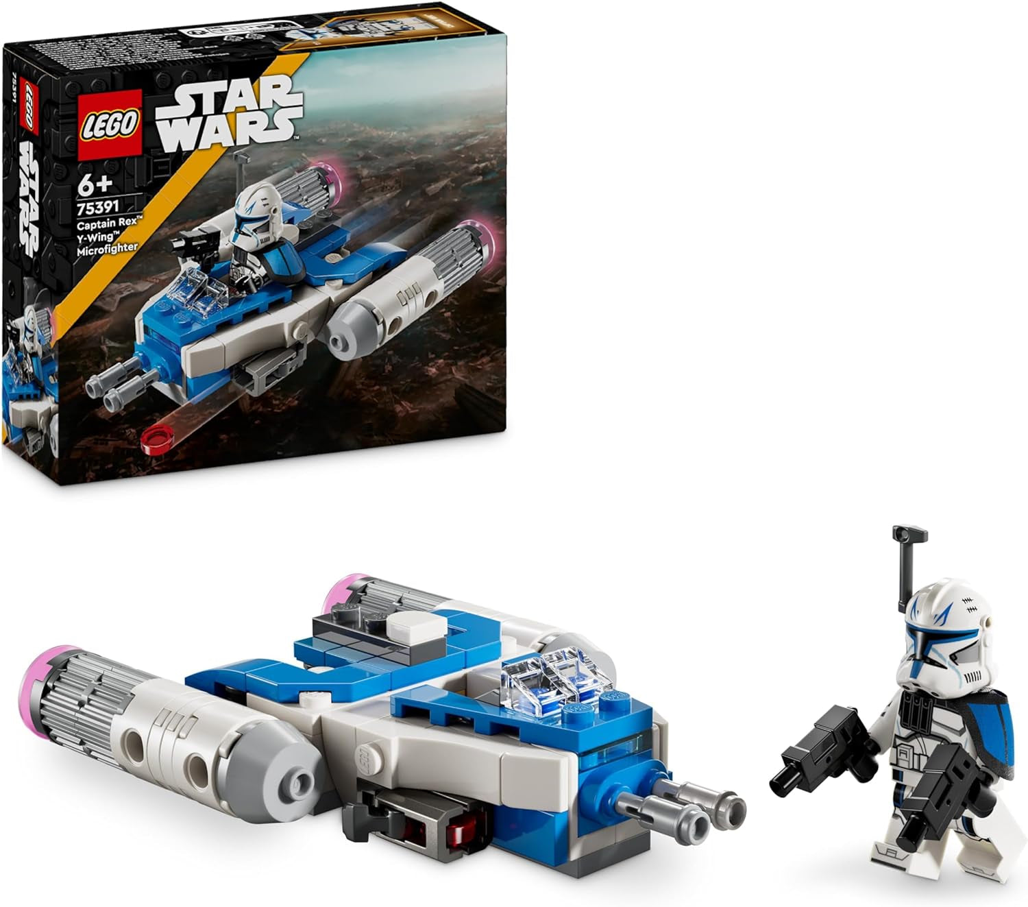 LEGO Star Wars Kapten Rex Y-Wing Microfighter Byggstenar Samlarobjekt Rymdskepp Presentidé för pojkar och flickor i åldern 6+ 75391 Byggset Besuche den LEGO-Store Standardtitel