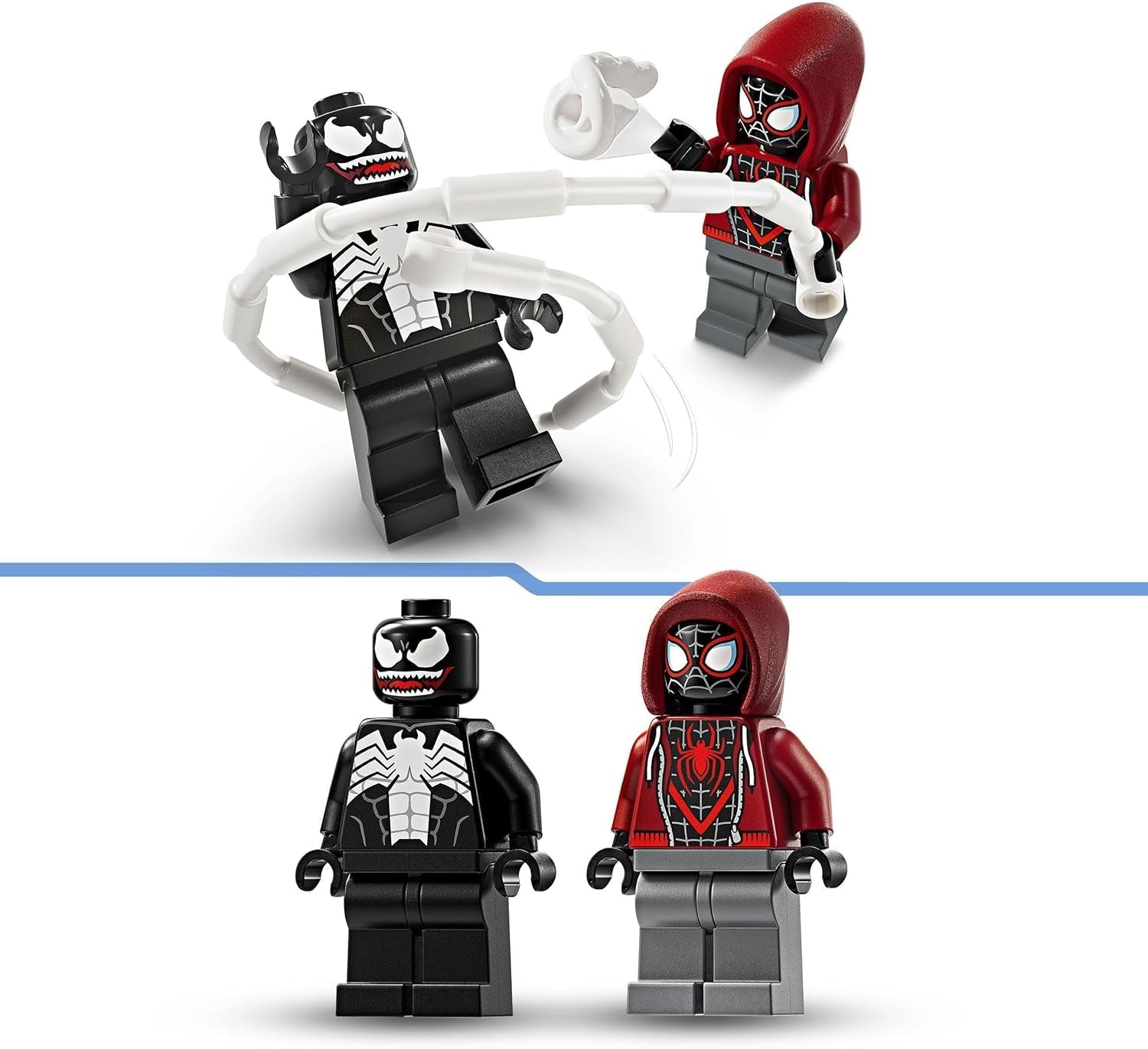 LEGO Marvel Venom Mech vs. Miles Morales rörliga actionfigurer för barn Spider-Man Set med Superhjälte Duell Minifigurer Leksakspresent för pojkar och flickor 6 år gamla 76276 Byggset Besuche den LEGO-Store