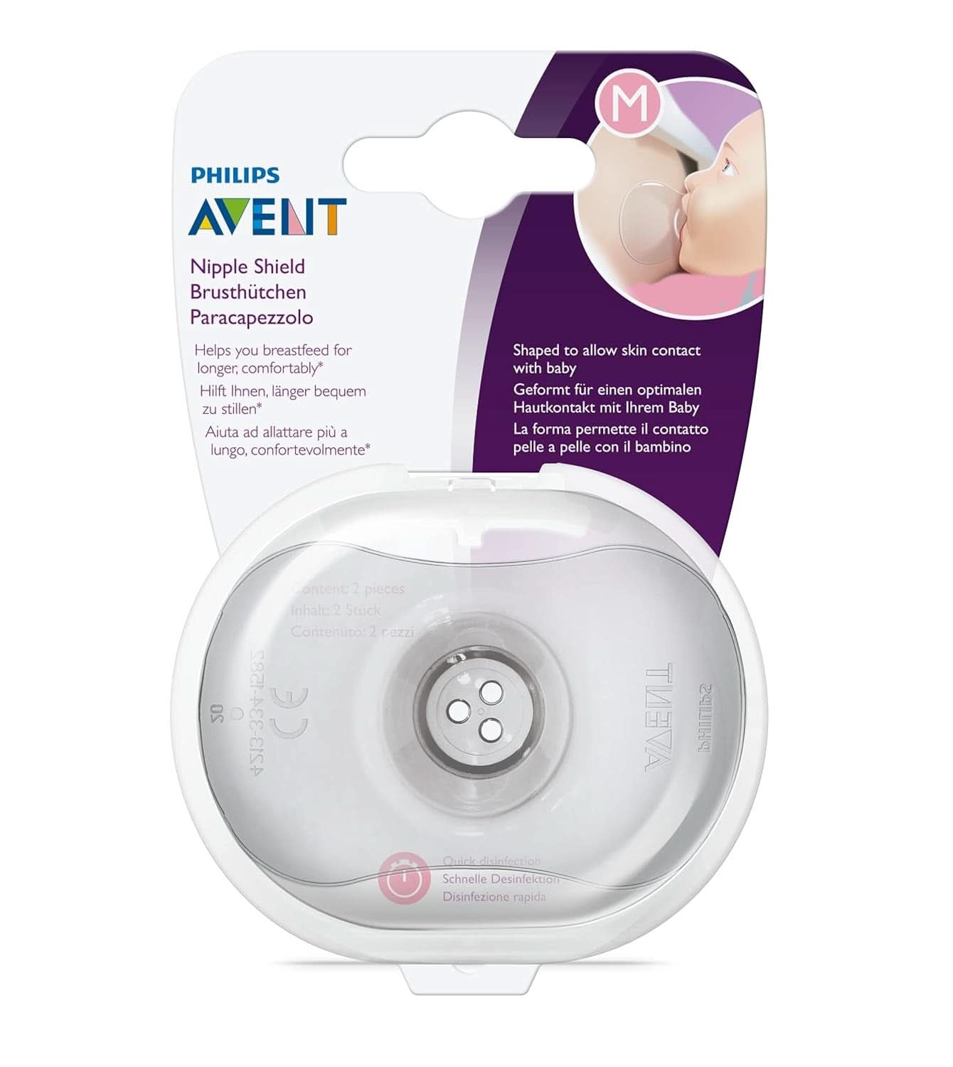 Philips Avent SCF153/03 Nippelskydd, Med förvaringslåda, Medium, 2 delar Tillbehör Mat och amning Bebe Naty Shop