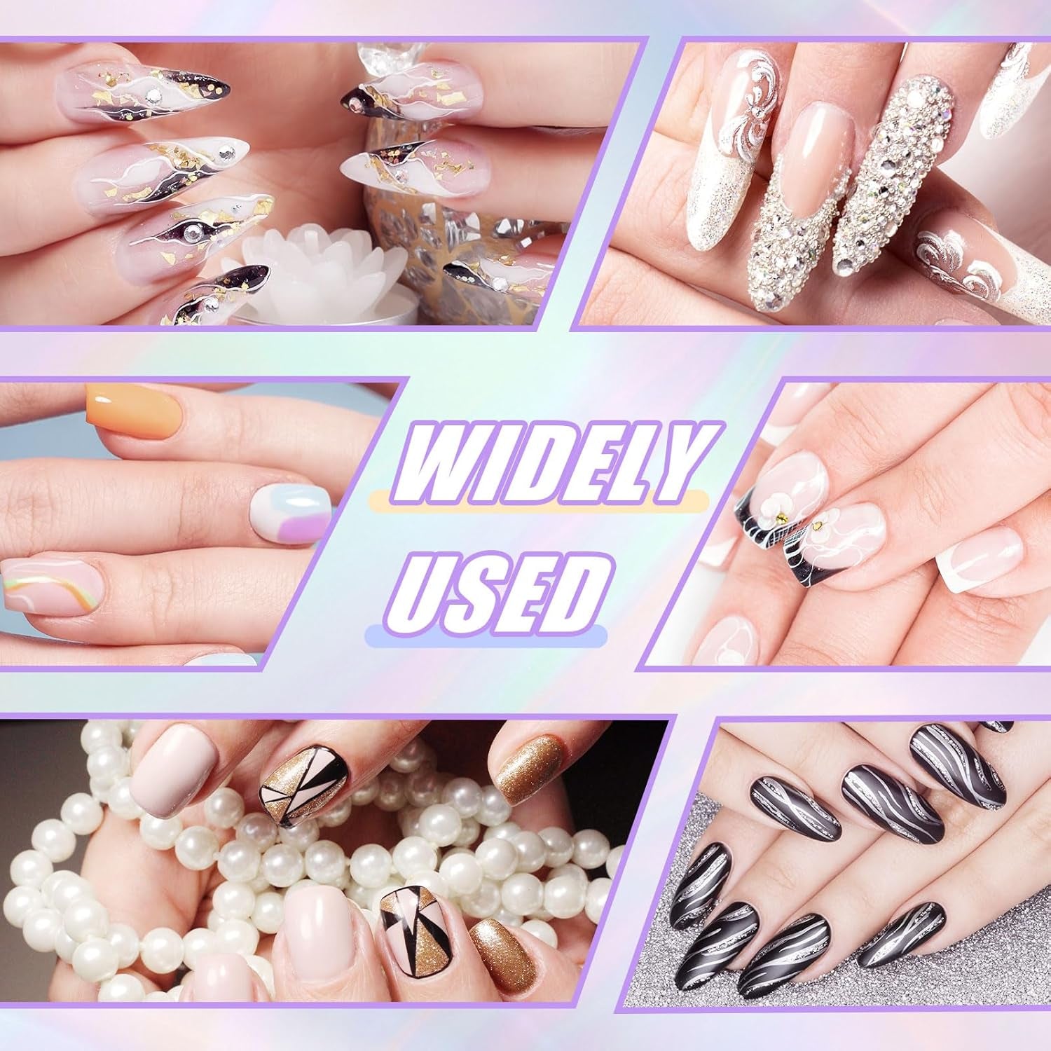 Sularpek 6 Stück Nagel Pinsel, Nagel Pinsel, Pinsel Nageldesign, Nagel Pinsel Set, Nail Art Dotting Tools Mit 1 Sponge Brush Applikator, Nageldesign Zubehör Für DIY Nail Art Design