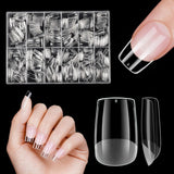 Korta konstgjorda naglar 500st mjuk gel heltäckande Nageltips för gelnaglar 12 storlekar Förpolerade nagelspetsar för gelnaglar Korta konstgjorda naglar Kista Nagelförlängningar Med Box
