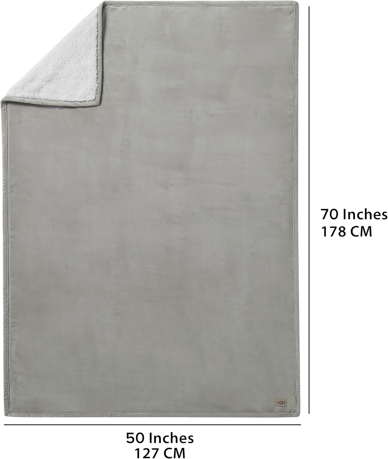 UGG 01465 Bliss Sherpa Slängfilt Helt vändbar för soffa eller säng Kan tvättas i maskin Lättskött Mjuk plysch Överdimensionerade lyxfiltar 178 X 127 cm Seal Naty Shop Täcken & täcken