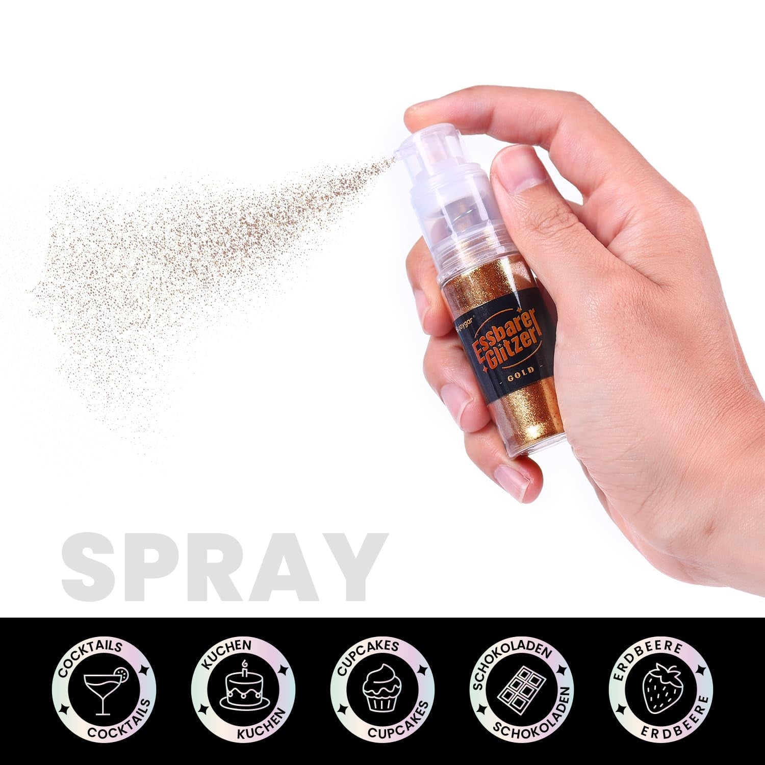 Ätbart Glitter - 10G, Rose Gold Drink Glitter, Ätbart Glitter Pulver, Matfärgningspulver, Guldpulver, Metalliskt Glitterpulver, Glitter Spray för Cocktails, Choklad, Kakor, Fondant