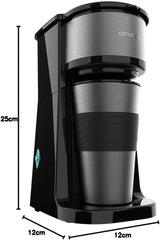 Cecotec Coffee 66 Drop & Go espressomaskin med termokanna, 700 W, kapacitet 420 ml, förseglad pip, permanent eller pappersfilter, automatisk avstängningsfunktion, behållare med fönster