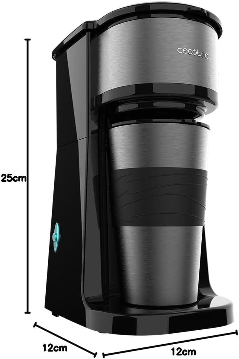 Cecotec Coffee 66 Drop & Go espressomaskin med termokanna, 700 W, kapacitet 420 ml, förseglad pip, permanent eller pappersfilter, automatisk avstängningsfunktion, behållare med fönster