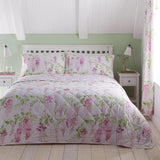 Dreams & Drapes Design - Wisteria - Quiltad sängöverdrag - 200 Cm X 230 Cm i rosa sängar och överdrag DREAMS AND DRAPES Rose 200 Cm X 230 Cm