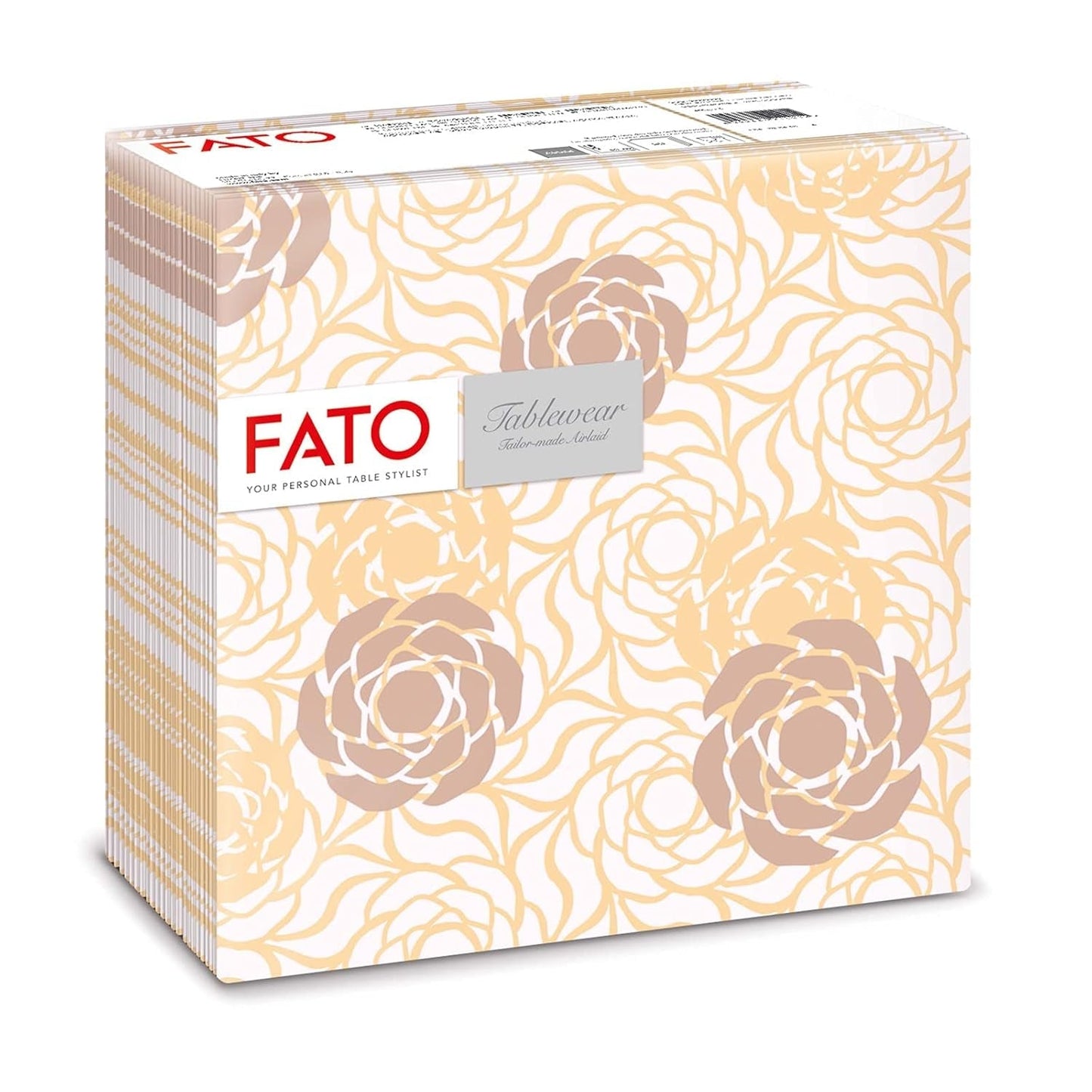 Fato - Torra pappersservetter, airlaid, textileffekt, paket med 50 servetter, 40X40 vikta i 4-format, Tropicana Decor