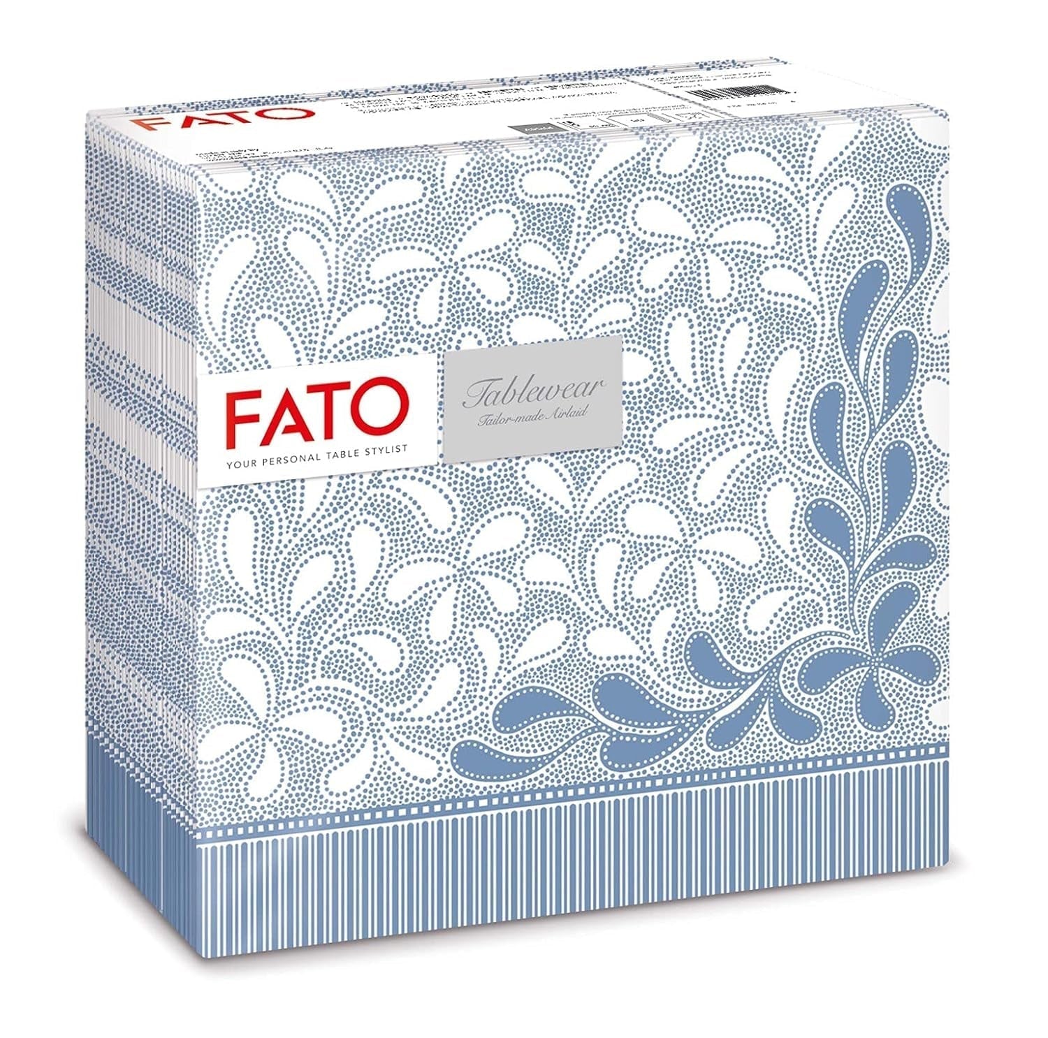 Fato - Torra pappersservetter, airlaid, textileffekt, paket med 50 servetter, 40X40 vikta i 4-format, Tropicana Decor