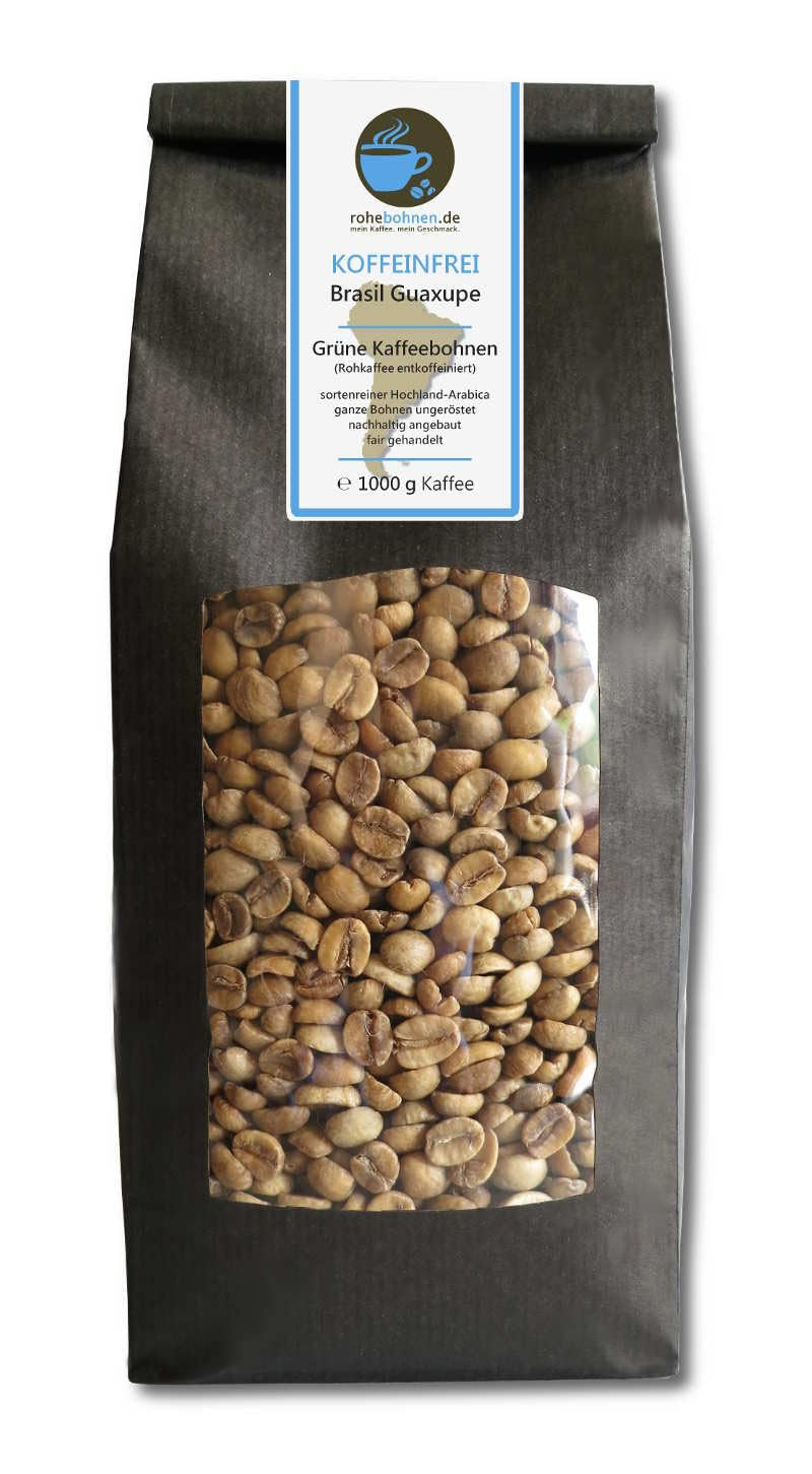 Grönt kaffe, råkaffe, brasiliansk Guaxupe utan koffein (gröna kaffebönor 1000g) - GMP-certifikat