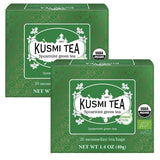 Kusmi Tea - Paket med 2 - Jasmine Green Tea - Ekologisk Jasmine Green Tea Blend - 100 % ekologiskt grönt te - Kan konsumeras varmt eller kallt - 2X20 tepåsar