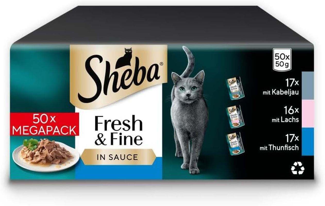 Sheba CATCARE Bag Wet Fresh & FINE (Fisk) Bitar i sås Vuxen 50g Multipack Standard