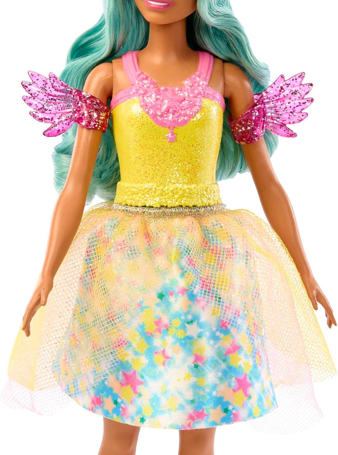 Barbie Hidden Magic - Teresa docka med älvdräkt, vågigt hår och kam för rolig frisör, för åldrarna 3 och uppåt, HLC36