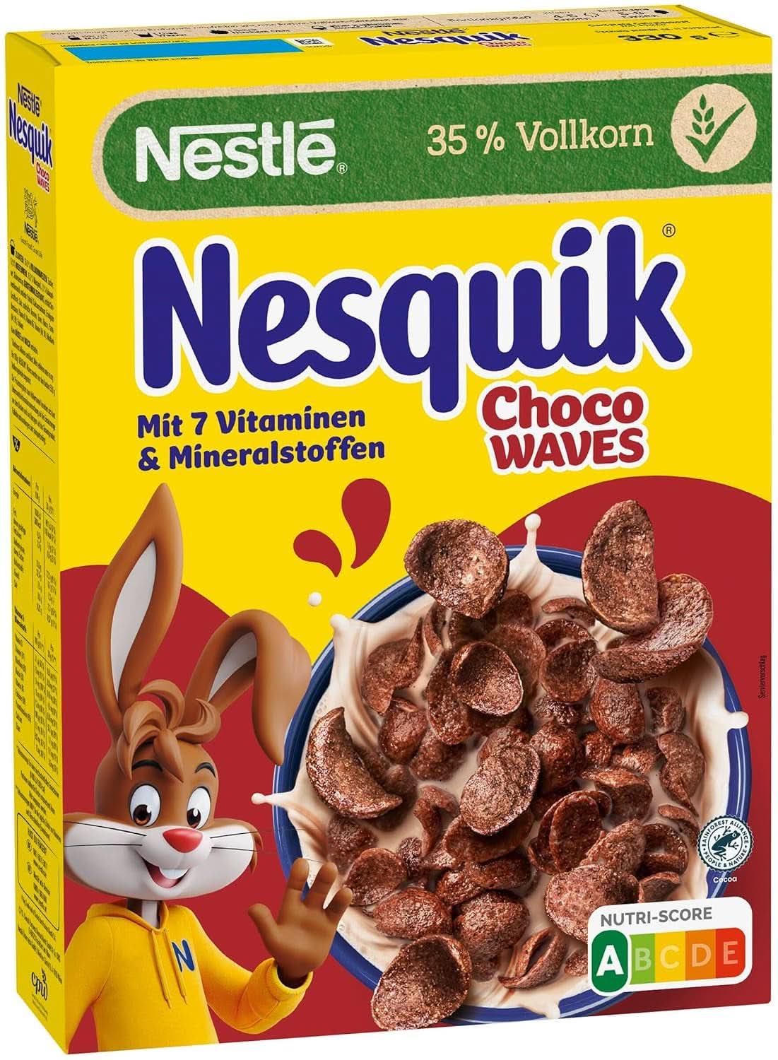 Nesquik Choco Waves, krispig frukost med chokladvågor, 330 gram Cereals Naty Shop