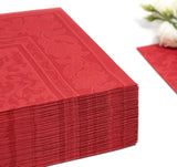 50 premiumservetter "ROYAL Collection" 1/4-faldig 40 cm X 40 cm Röd "Ornament" av hög kvalitet (paket med 2)
