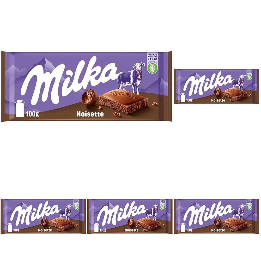 Milka Noisette – alpin mjölkchoklad med delikat och krämig hasselnötsfyllning – 25 x 90g