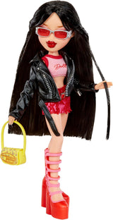Bratz går ut! - Jade - 1 samlardocka med tillbehör, outfit, väska, solglasögon och borste - Leksak för barn - 6+, Röd
