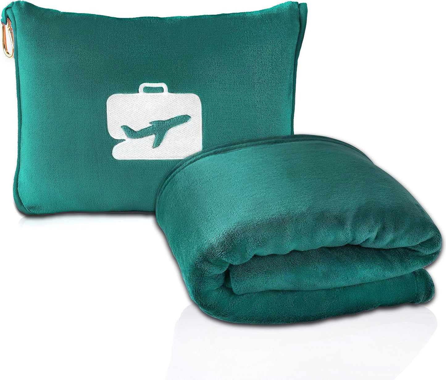 Eversnug resefilt och kudde - Mjuk 2 i 1 flygplansfilt med mjukt kuddfodral, handväska och ryggsäckshållare (burgunderröd) Resekuddar Naty Shop Bluegreen/A Touch Of Paradise (Trace Of Paradise)