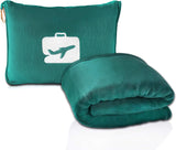 Eversnug resefilt och kudde - Mjuk 2 i 1 flygplansfilt med mjukt kuddfodral, handväska och ryggsäckshållare (burgunderröd) Resekuddar Naty Shop Bluegreen/A Touch Of Paradise (Trace Of Paradise)