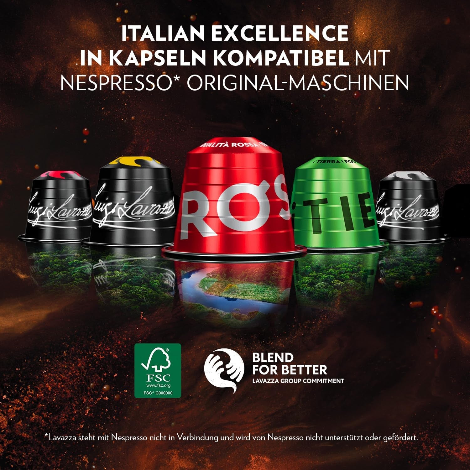 Lavazza Qualità Oro, Arabica-Bohnen med fruktig-blommig smak, 10 kapslar, Nespresso-kompatibel