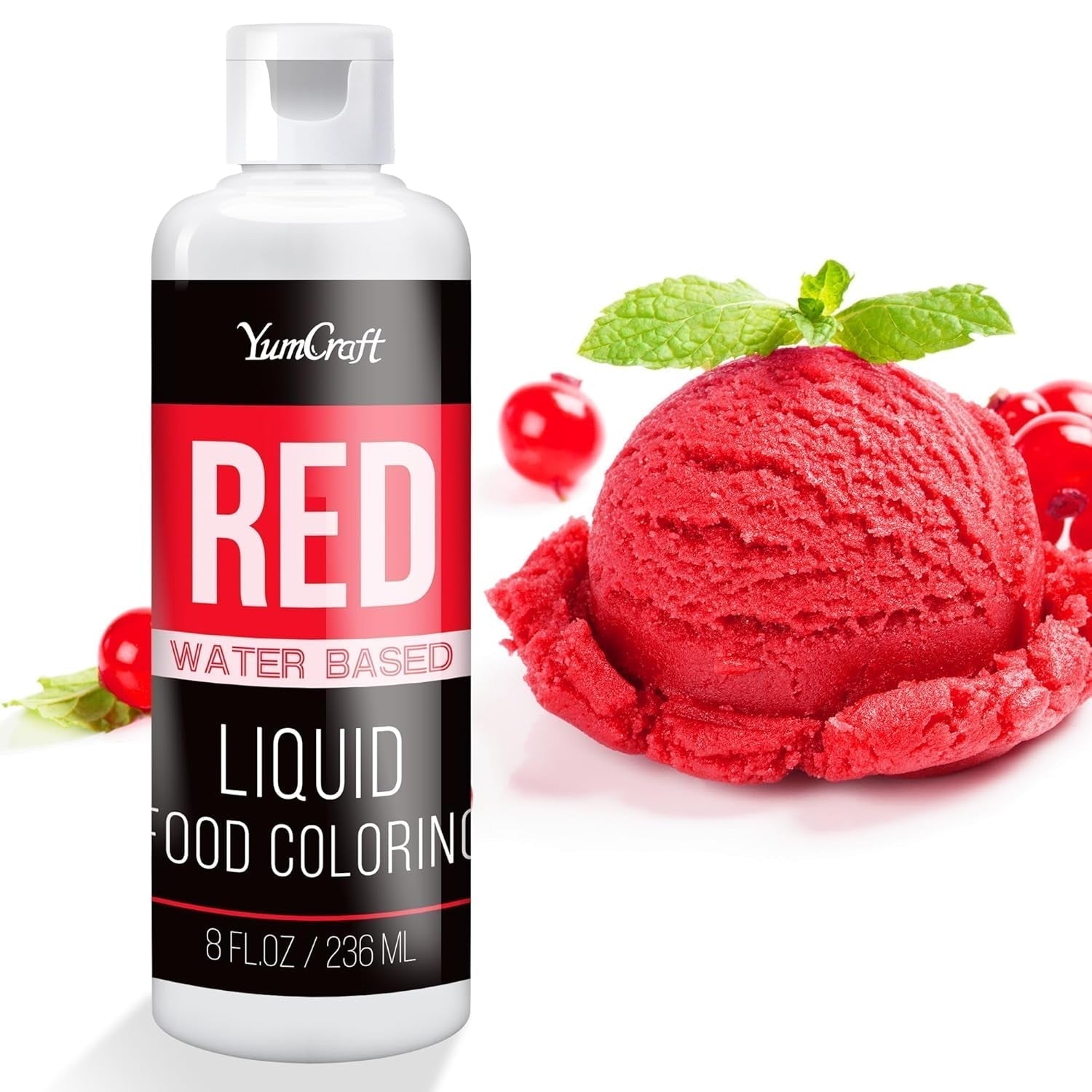 Matfärg - Högkoncentrerad flytande matfärg för kakor, bakning, påskägg, drycker - Sockerfri matfärg för fondant, glasyr, slem, tårtdekorering (Red Velvet, 236ml)