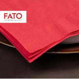 - Engångspappersservetter, idealiska för aptitretare och cocktails, förpackning med 100 servetter, storlek 24X24, 4-faldig, 2 lager, röd färg, 100 % rent cellulosapapper, Fsc-certifierat