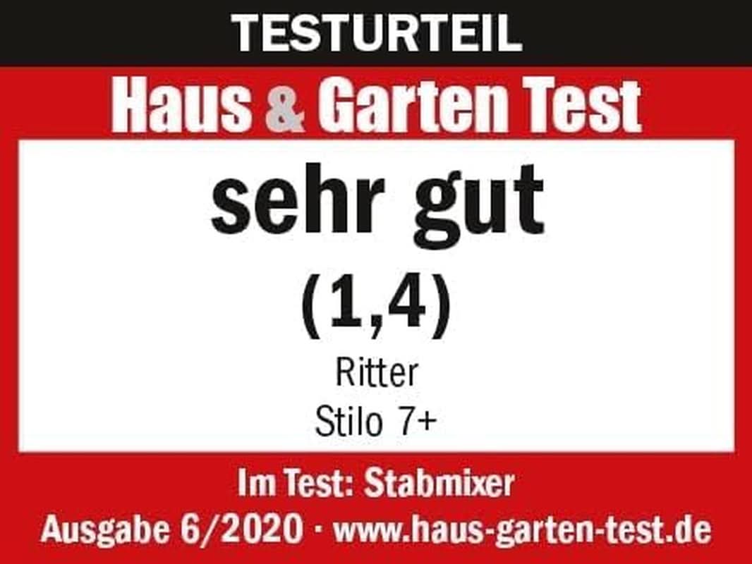 Ritter Stilo 7 plus Kabelloser Stabmixer, Pürierstab Mit Akku Aus Vollmetall, Tillverkad i Tyskland, Silber Kitchen Naty Shop
