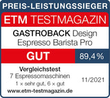 GASTROBACK espressomaskin med kvarn inklusive mjölkkanna, pressare och rostfritt stålportafilter - Barista espressomaskin med mjölkskummare - Espressomaskin med 30 malinställningar