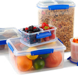 Burk för matförvaring KLIP IT System | 9,67 l | stapelbar och lufttät förvaringsburk med lock, lämplig för kyl/frys | BPA-fri plast | blå klipp | 1 st (paket med 4) Naty Shop matförvaringslådor
