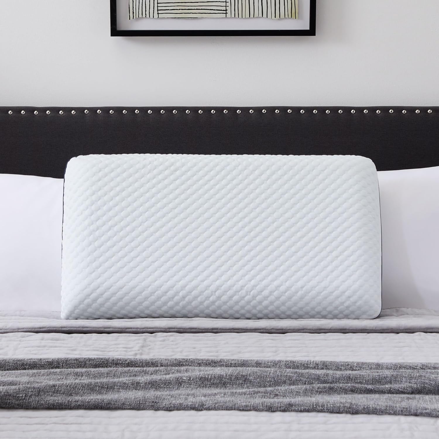 LUCID memory foam kudde med gel 40x60 cm - andas - kylande effekt - tvättbart överdrag - Oeko-Tex certifierad kudde, vit