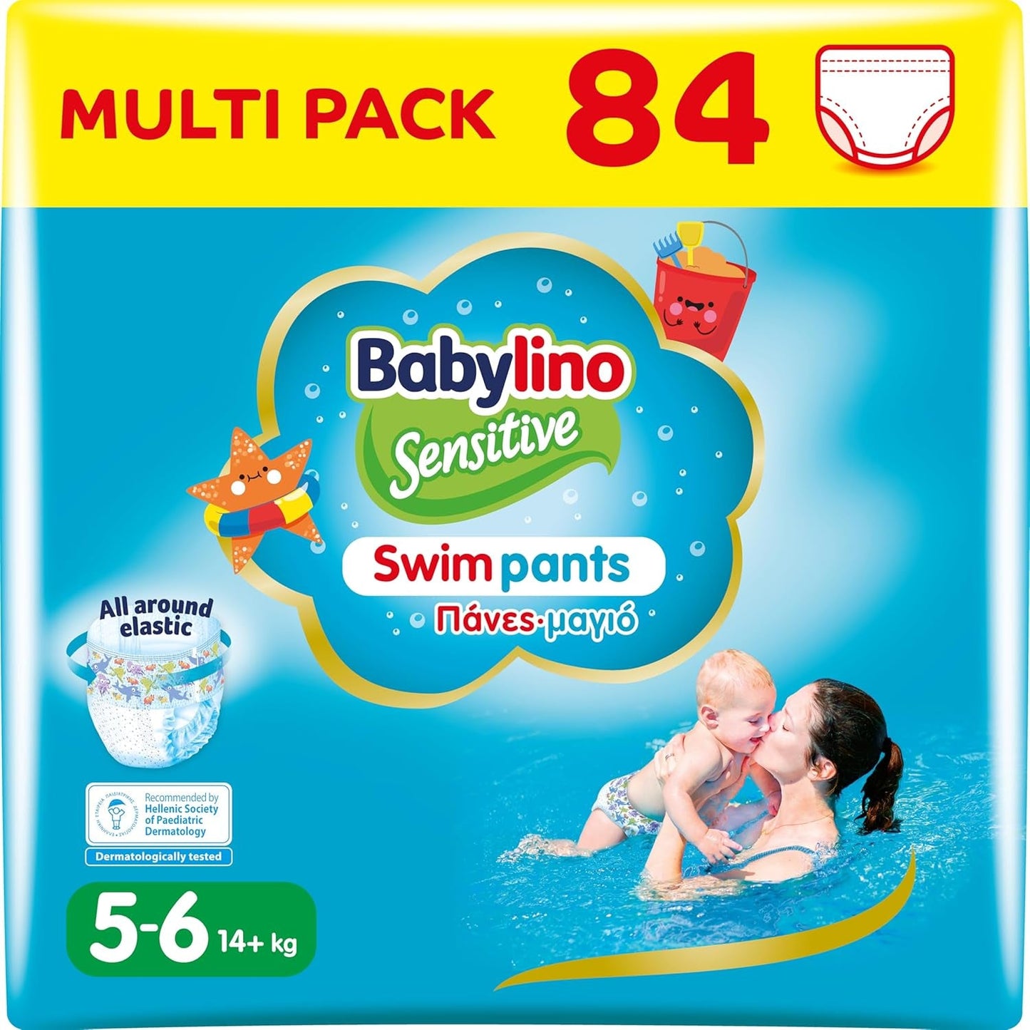 Blöjor Sensitive Swim Pants, för hav och pool, storlek 5-6 (över 14 kg), 84 st.