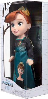 Disney Frozen 2 Anna Doll - en 35 cm hög poserbar docka i en ikonisk modeklänning med Arendelle-vapen och ett diadem för extra nöje, för tjejer från 3 år och uppåt