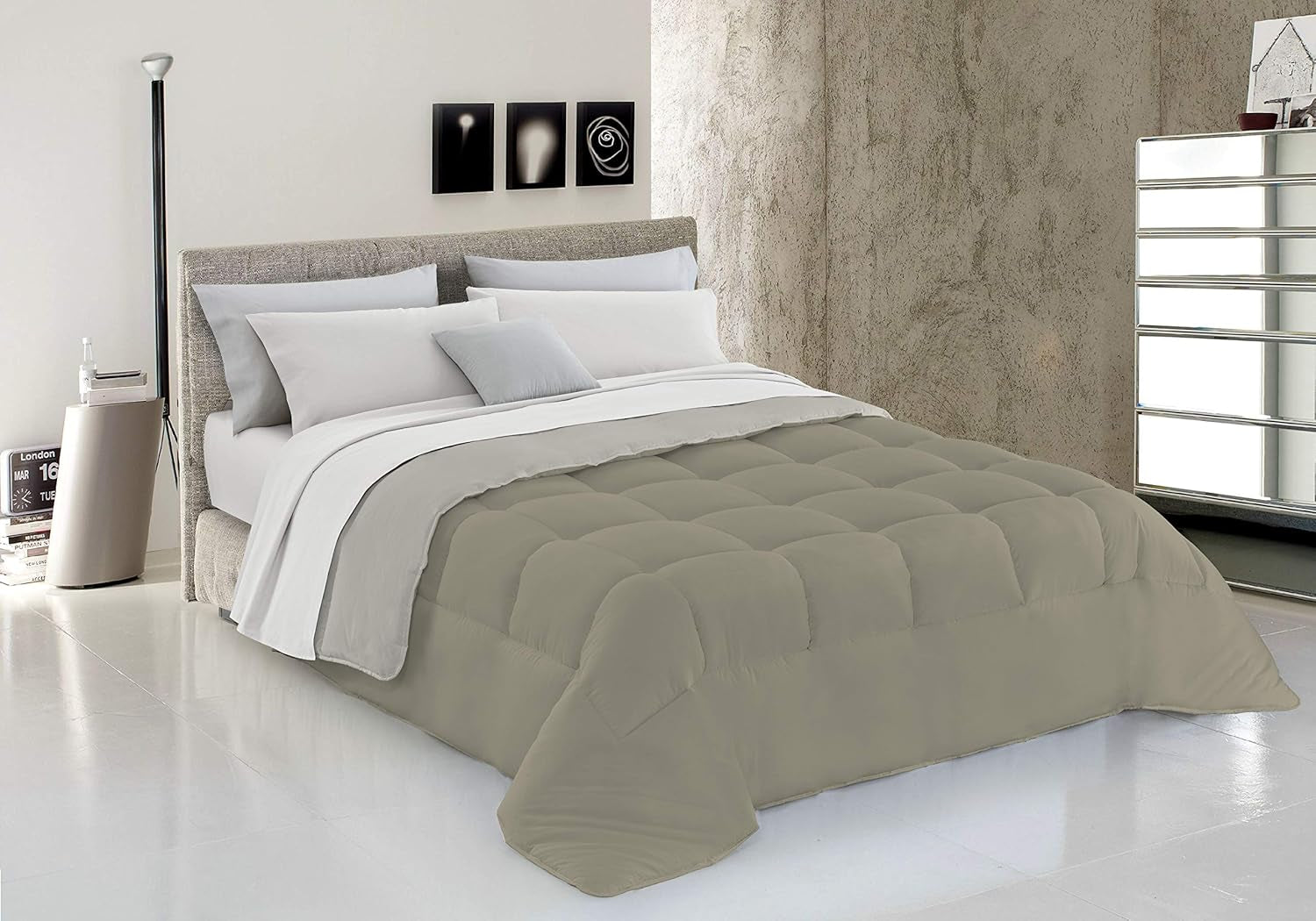 Italienskt sänglinne, vintertäcke, taupe/kräm, 250X200Cm Täcken och täcken Naty Shop Tortora/Panna 150 X 200 Cm