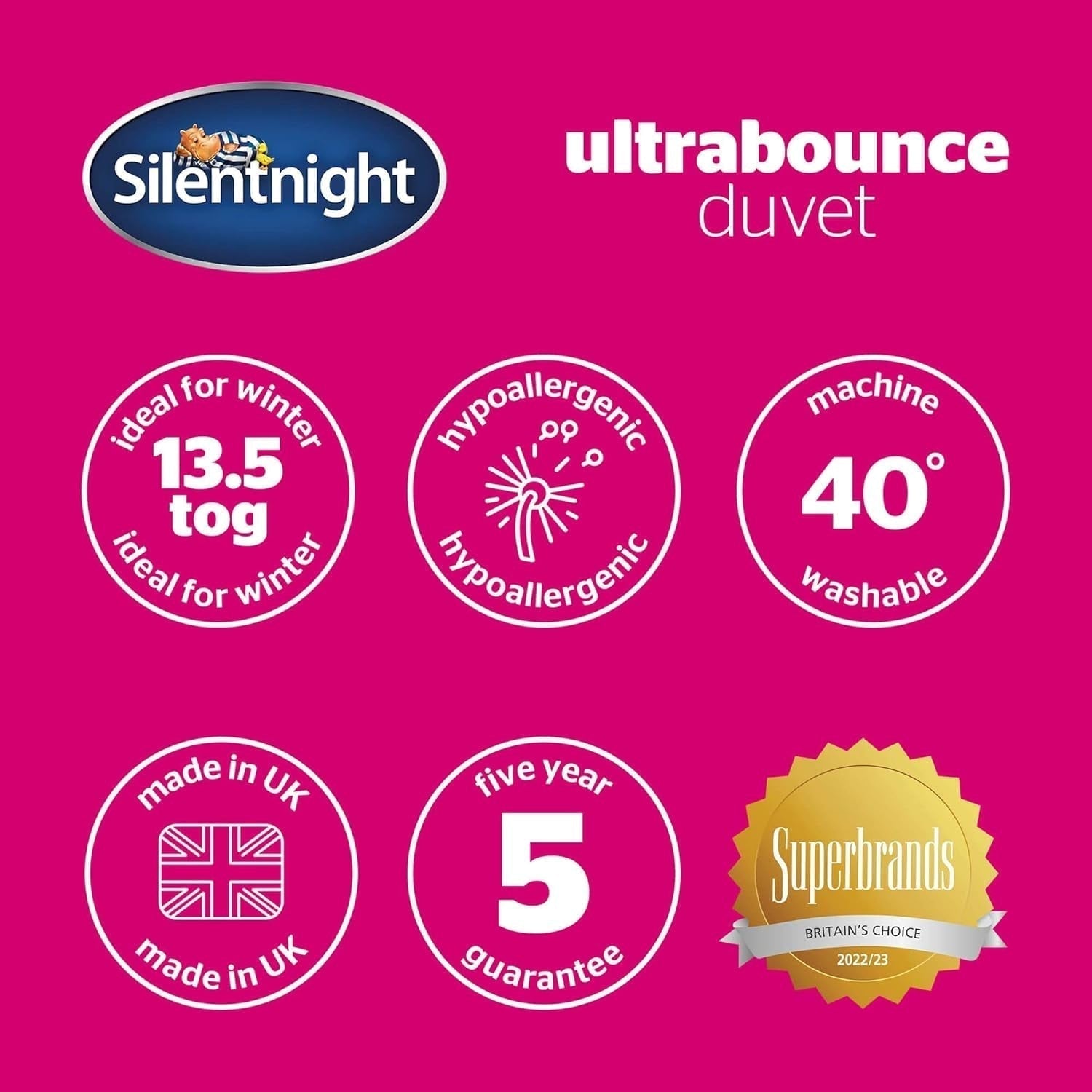 Silentnight "Ultrabounce" täcke, mikrofiber, vit, enkelsäng Täcken och täcken Naty Shop