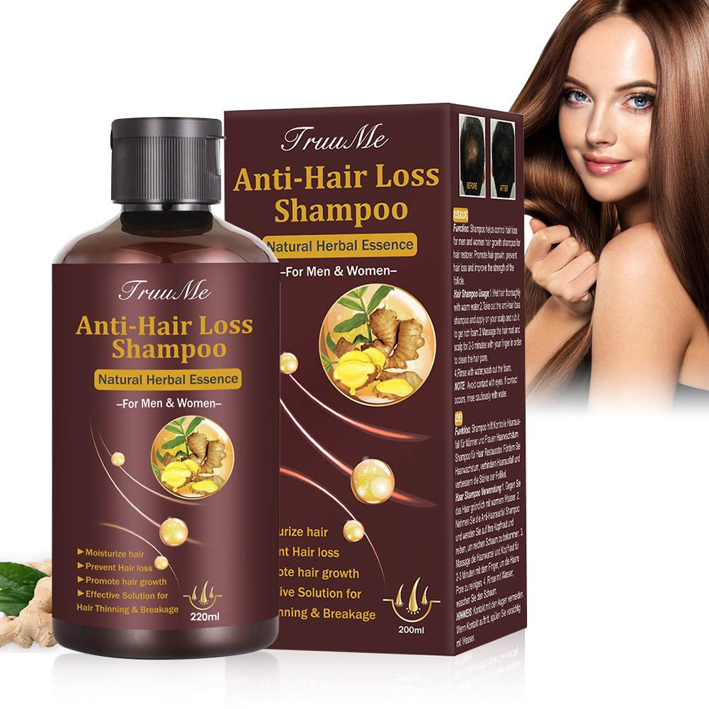 Hårväxtschampo, Anti-håravfall, Håravfallsschampo, Naturligt örtschampo för snabbare hårväxt, Lotion Hårvård Naty Shop Standardtitel