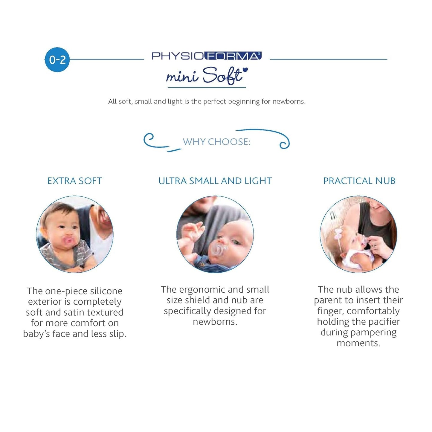 PHYSIOFORMA MINI Mjuk SUSPENSION PURGE, LJUST, 2-6M, 100% SILIKON, 2 ST.
