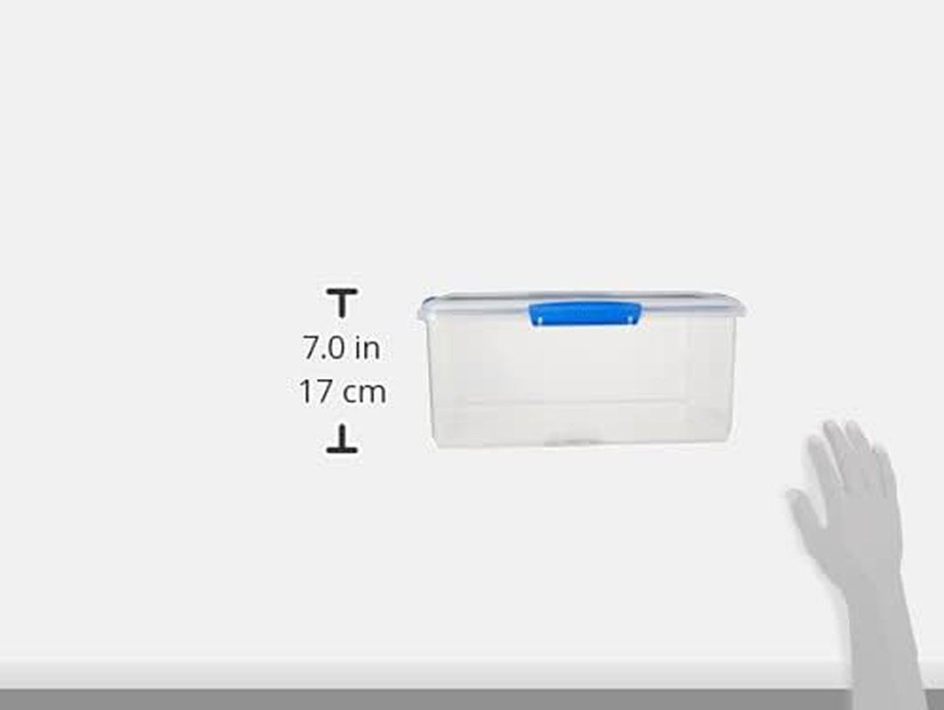 Burk för matförvaring KLIP IT System | 9,67 l | stapelbar och lufttät förvaringsburk med lock, lämplig för kyl/frys | BPA-fri plast | blå klipp | 1 st (paket med 4) Naty Shop matförvaringslådor
