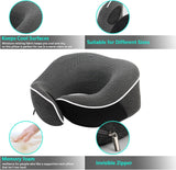 KILDOWS Flygplans nackkudde, Memory Foam Resekudde, Flygplans Resekudde med ögonmask och öronproppar, Ortopedisk Nackkudde, Perfekt för resor med flyg, bil, tåg Cervikala ortopediska kuddar Naty Shop